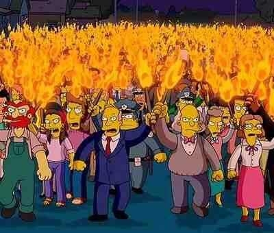 Angry mob Simpsons