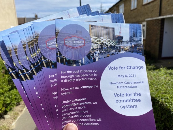 Newham Voting for Change leaflets